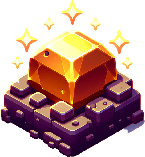 Single Gold.
Single Game Texture. In-Game asset. 2d. Blank background. High contrast. No shadows.