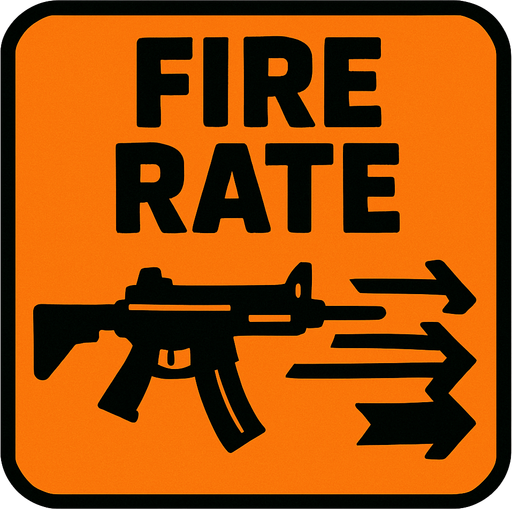 fire rate.
In-Game asset.  2d.  High contrast.  No shadows