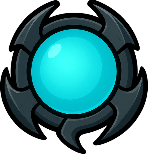 A circle of steel simulate claws. The turret is a cyan glowing orb