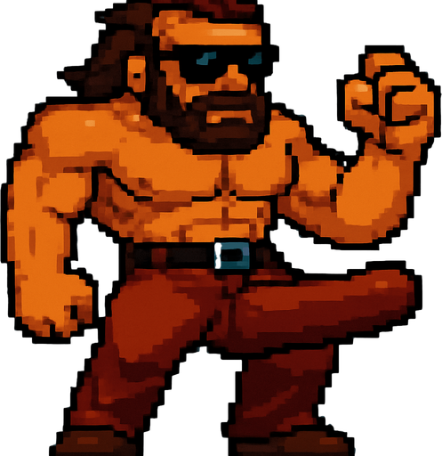 The silhouette of the very big gun that the man hides in his pants creates a big bump towards to ground with the tension of the pants