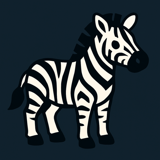 Zebra.
In-Game asset.  2d.  High contrast.  No shadows