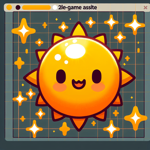 sparkling sun.
Single Game Texture.  In-Game asset.  2d.  Blank background.  High contrast.  No shadows