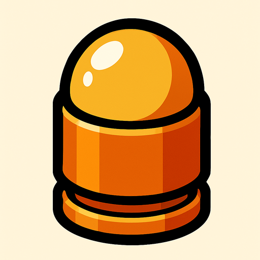 yuvarlak mermi.
In-Game asset.  2d.  High contrast.  No shadows