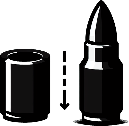 Fired Bullet tip, no case, grayscale 
Single Game Texture. In-Game asset. 2d. Blank background. High contrast. No shadows.