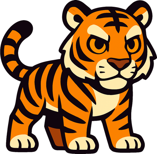 Create a tigre.
In-Game asset.  High contrast.  No shadows