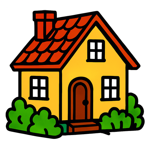 house.
In-Game asset.  2d.  High contrast.  No shadows