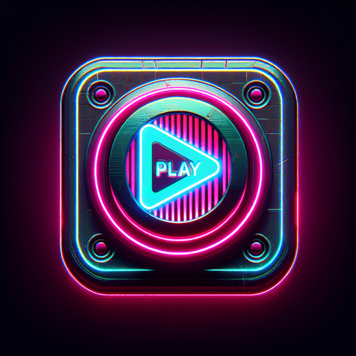 A big button that say Play to start playing a game. Use neon cyberpunk style..
Single Game Texture. In-Game asset. 2d. Blank background. High contrast. No shadows.
