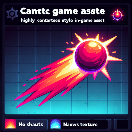 laser beam cartoon game asset.
Single Game Texture. In-Game asset. 2d. Blank background. High contrast. No shadows.