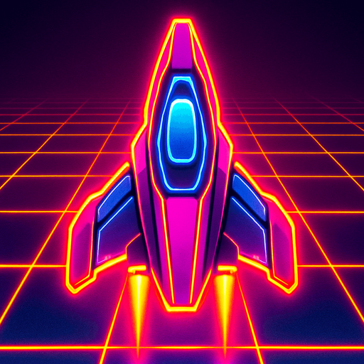 synthwave bright neon glow audiosurf or f-zero like ship
In-Game asset.  2d.  High contrast.  No shadows. facing upright vertical 3d like