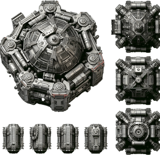 peice of a hi tech bomb.
Single Game Texture.  In-Game asset.  2d.  Blank background.  High contrast.  No shadows