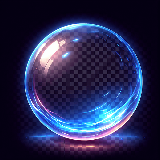 crea un circulo de energia transparente, una esfera de energia.
Single Game Texture. In-Game asset. 2d. Blank background. High contrast. No shadows.