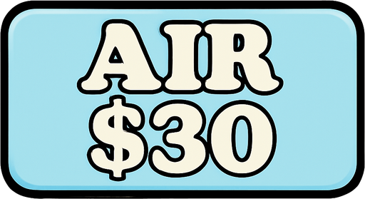 Make button very light blue and change test to say 'Air $30'