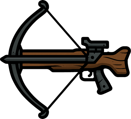 Crossbow rotated 90 degrees.
In-Game asset.  2d.  High contrast.  No shadows