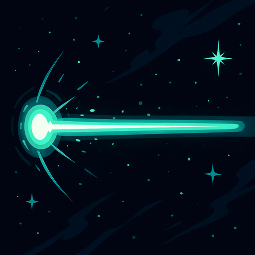 uzay 2d etkileyici lazer ışını.
In-Game asset.  2d.  High contrast.  No shadows