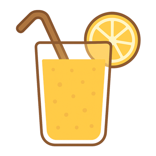 Lemonade glass. No background. Transparent background. Blank background. No shadows. 2d. In-Game asset. flat