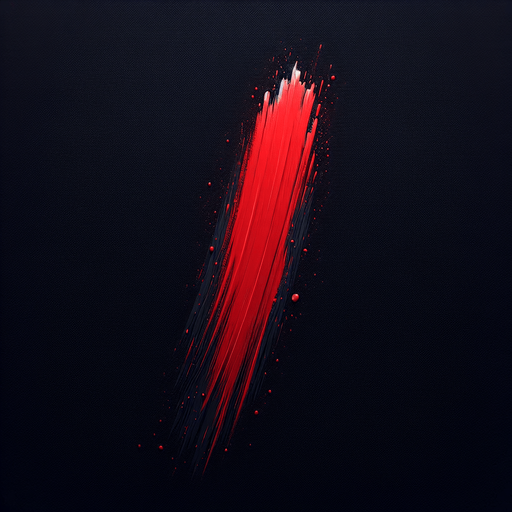 Long red paint smudge on black background.
Single Game Texture. In-Game asset. 2d. Blank background. High contrast. No shadows.