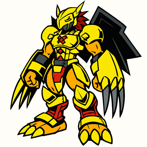 Wargreymon.
In-Game asset.  2d.  High contrast.  No shadows