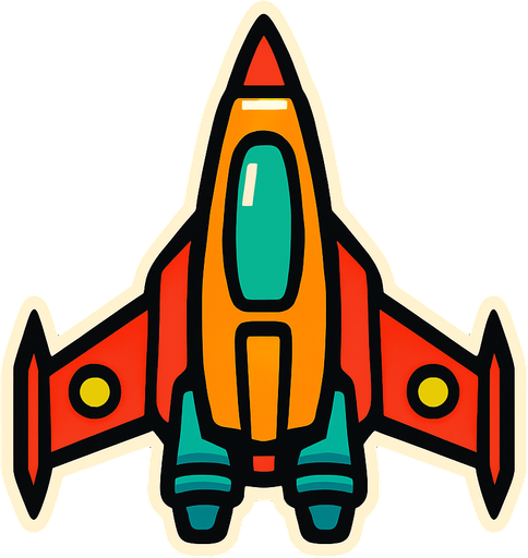 spaceship.
In-Game asset.  2d.  High contrast.  No shadows