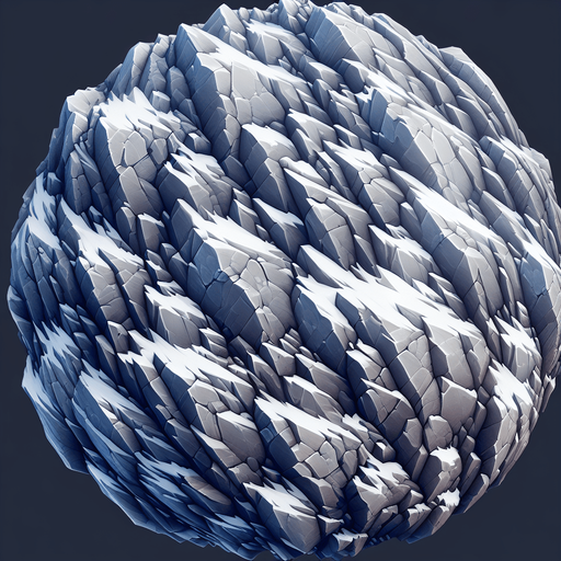 Mountain rock.
Single Game Texture. In-Game asset. 2d. Blank background. High contrast. No shadows.