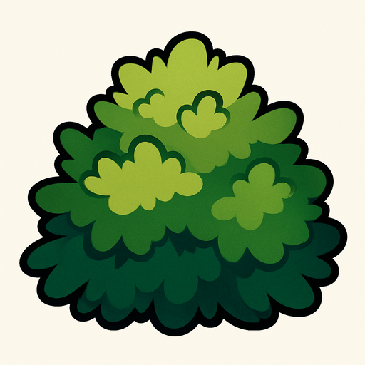 Bush.
In-Game asset.  2d.  High contrast.  No shadows