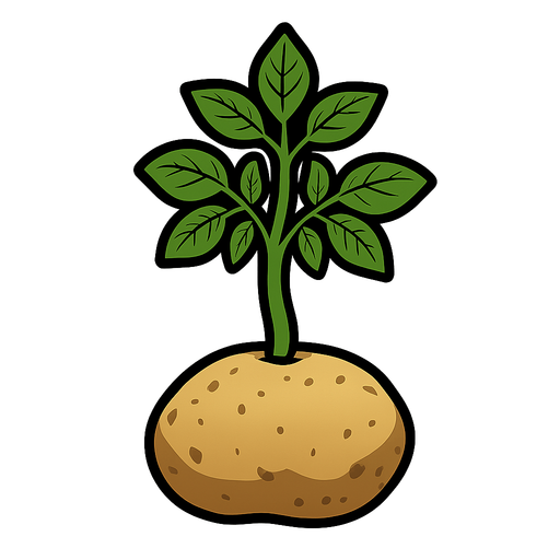 potato growth stage final.
In-Game asset.  2d.  High contrast.  No shadows