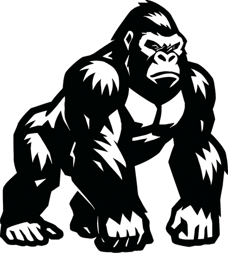 Silverback gorilla.
In-Game asset.  2d.  High contrast.  No shadows