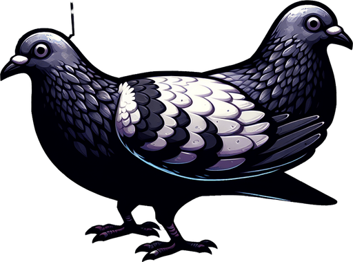 pigeon without shadow.
Single Game Texture.  In-Game asset.  2d.  Blank background.  High contrast