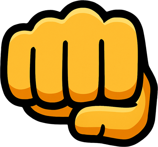 Yumruk işareti.
In-Game asset.  2d.  High contrast.  No shadows