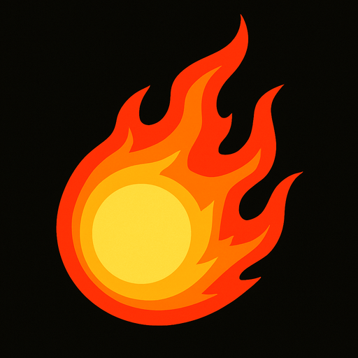 fireball.
In-Game asset.  2d.  High contrast.  No shadows