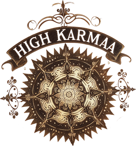 a pergament of many snowflakes in the sky. With a high good Karma Counter. There is the text "high karma is a guarantee for a white christmas... and a slowly workday"