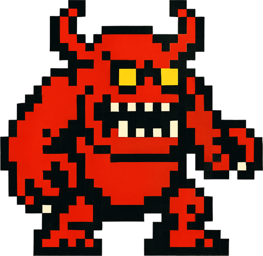 8bit enemy.
In-Game asset.  2d.  High contrast.  No shadows