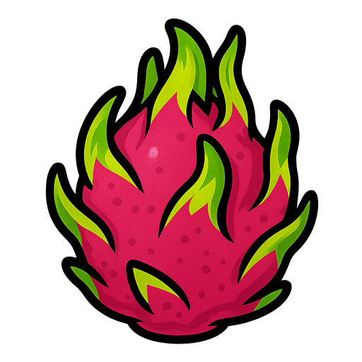 Dragonfruit.
Single Game Texture.  In-Game asset.  2d.  Blank background.  High contrast.  No shadows