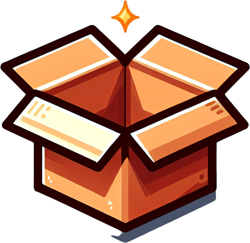 Paper box open, side view, cartoon art, No UI elements in the picture like popups, close buttons etc..
Single Game Texture. In-Game asset. 2d. Blank background. High contrast. No shadows.