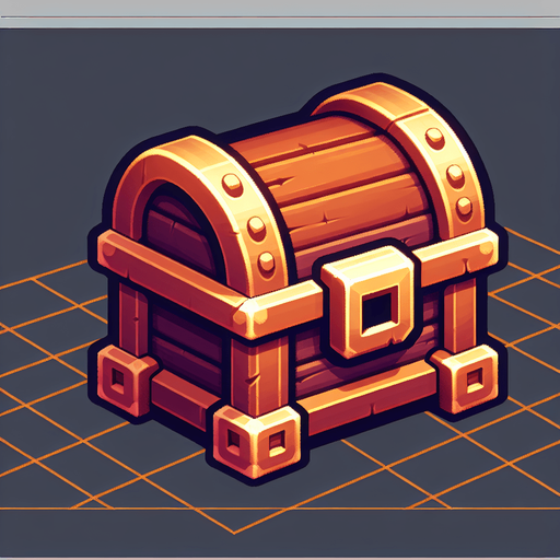 hazine kutusu.
Single Game Texture.  In-Game asset.  2d.  Blank background.  High contrast.  No shadows
