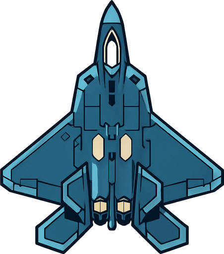 F-22 upp ifrån.
In-Game asset.  2d.  High contrast.  No shadows