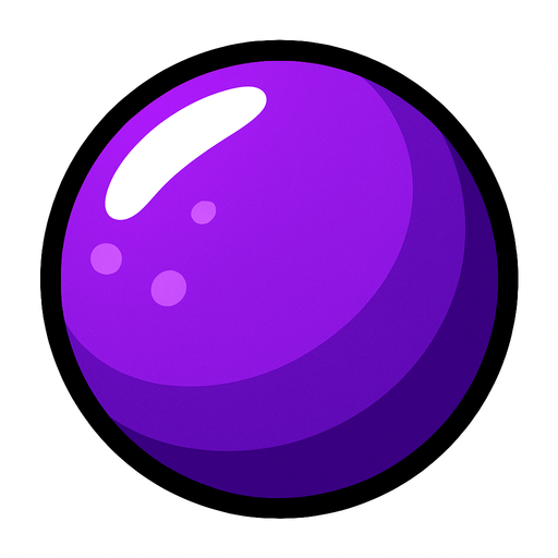 purpleBall.
In-Game asset.  2d.  High contrast.  No shadows