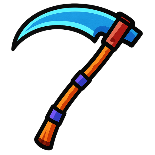 harvesting tool.
In-Game asset.  2d.  High contrast.  No shadows