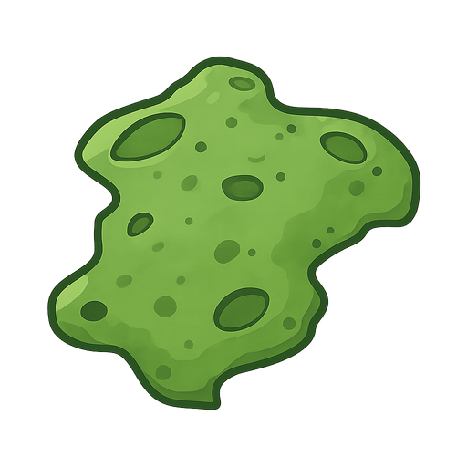 green meteorite. No background. Transparent background. Blank background. No shadows. 2d. In-Game asset. flat