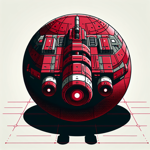 A round red spaceship with a dual laser turret..
Single Game Texture. In-Game asset. 2d. Blank background. High contrast. No shadows.