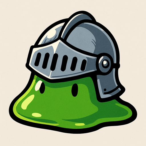 slime but have metalic helmet.
In-Game asset.  2d.  High contrast.  No shadows