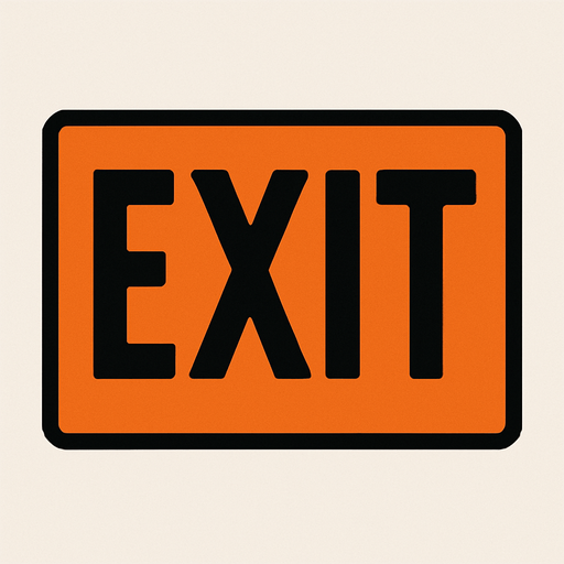 Exit.
In-Game asset.  2d.  High contrast.  No shadows