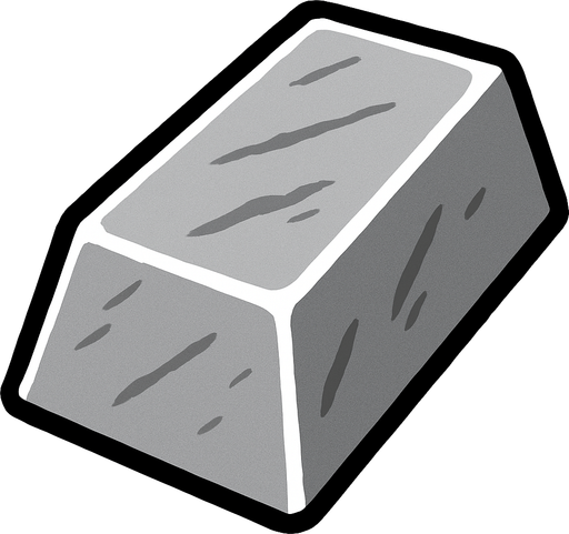 iron ingot.
In-Game asset.  2d.  High contrast.  No shadows
