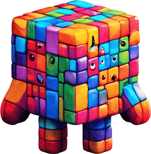 Add cute eyes to the cube