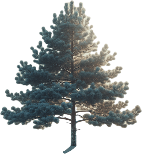 Single Photorealistic snowy Pinewood