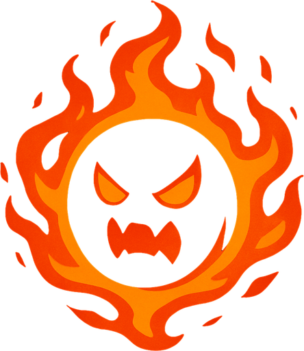 roh jahat bentuk orb api.
In-Game asset.  2d.  High contrast.  No shadows