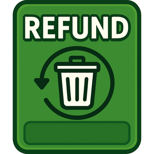 Change the text to say ‘Refund’. Change the cards to a trash can.