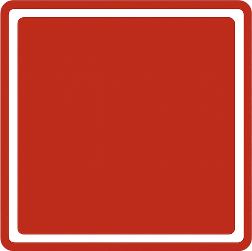 a red panel with white outerline