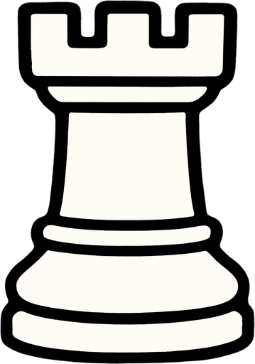 beyaz satranç kalesi.
In-Game asset.  2d.  High contrast.  No shadows