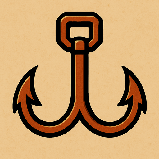 double pointed hook.
In-Game asset.  2d.  High contrast.  No shadows