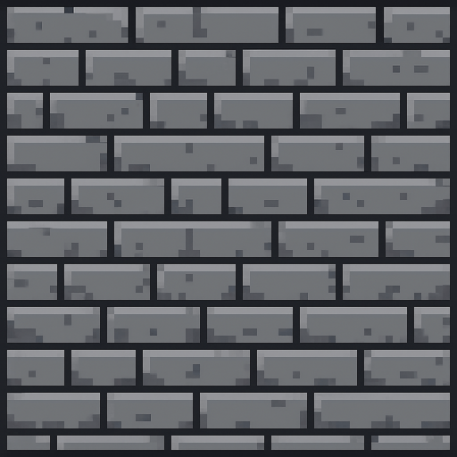 a grey, brick floor. pixel art..
In-Game asset.  2d.  High contrast.  No shadows